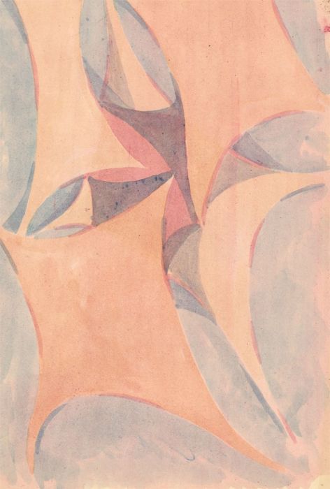 Ernest Fedarb NS (1905-2005) - Watercolour, Geometric Shapes in Pink