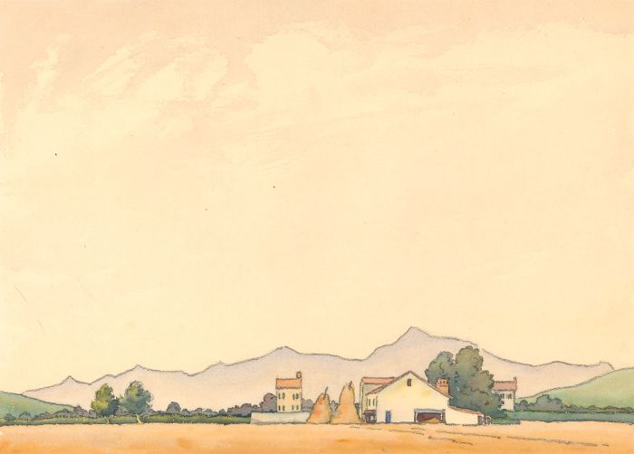 Ernest Fedarb NS (1905-2005) - Watercolour, Continental Village Scene