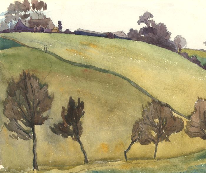 Ernest Fedarb NS (1905-2005) - Mid 20th Century Watercolour, Hillside Landscape