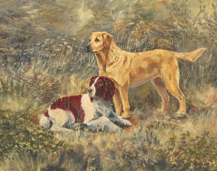 James Frank Adams (1923-2008) - 1986 Oil, The Dogs