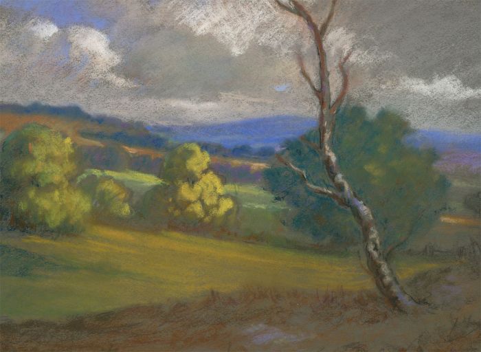 Frederick William George (1889-1971) - Pastel, Dead Tree in a Landscape