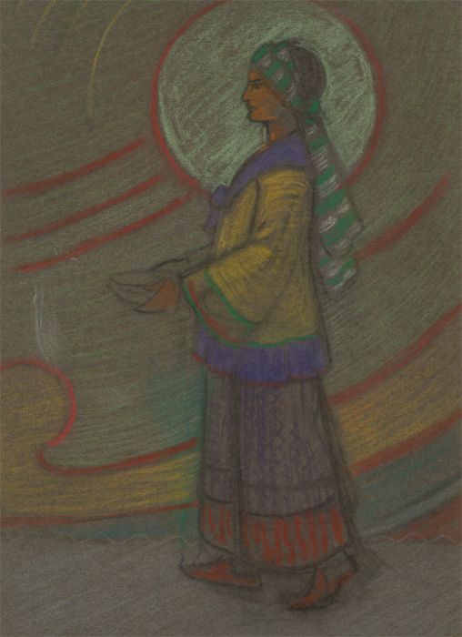 Frederick William George (1889-1971) - Pastel, Woman in Folk Costume