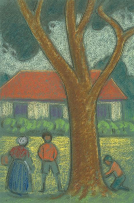 Frederick William George (1889-1971) - Pastel, Figures Under a Tree