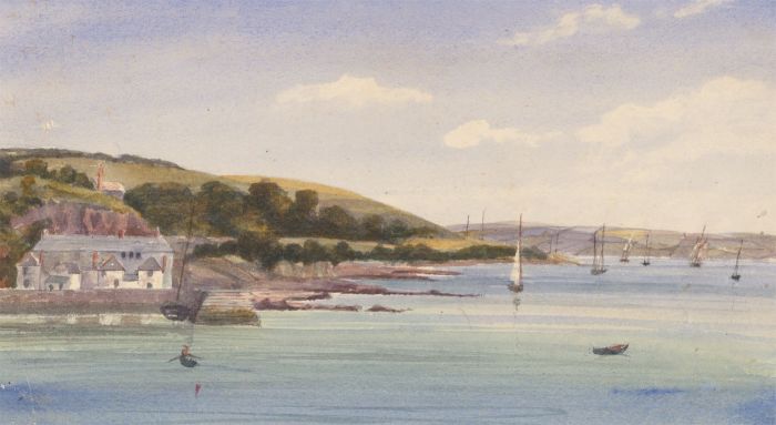 c.1860 Watercolour - View from Hotel, Falmouth