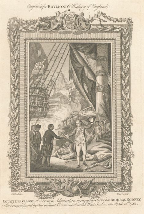 Walker after Wale - 18th Century Engraving, Count de Grasse and Admiral Rodney
