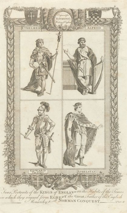 Grignion after Metz - 18th Century Engraving, Four Kings of England