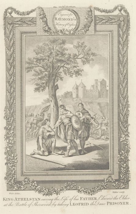 Walker after Wale - 18th Century Engraving, Athelstan at Battle of Sherwood