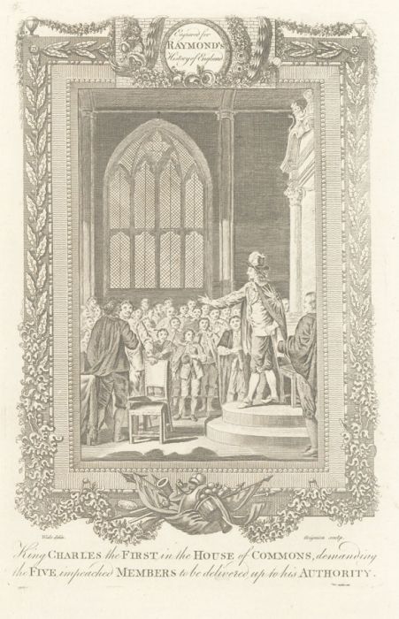 Grignion after Wale - 18th Century Engraving, Charles I in the House of Commons
