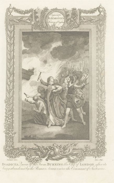 Myer after Stothard - 18th Century Engraving, Boadicea Burning London