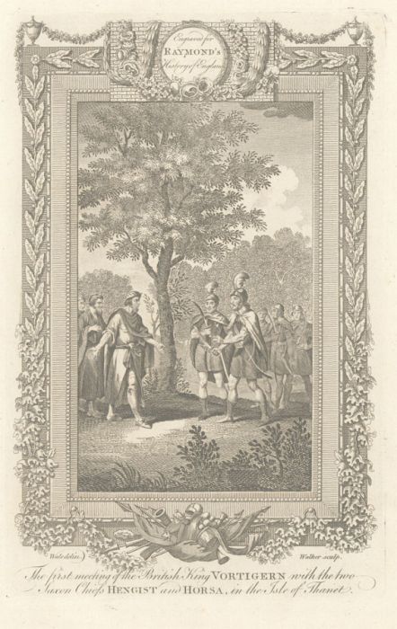 Walker after Wale - 18th Century Engraving, Vortigern Meeting Hengist and Horsa