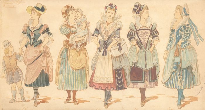 French School Late 19th Century Watercolour - Ladies Fashion Illustration