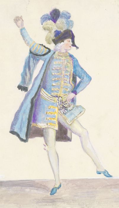 Late 19th Century Watercolour - French Costume Design