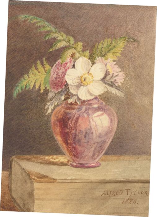Alfred Taylor - A Pair of 1886 Watercolour, Park Landscape and Still Life