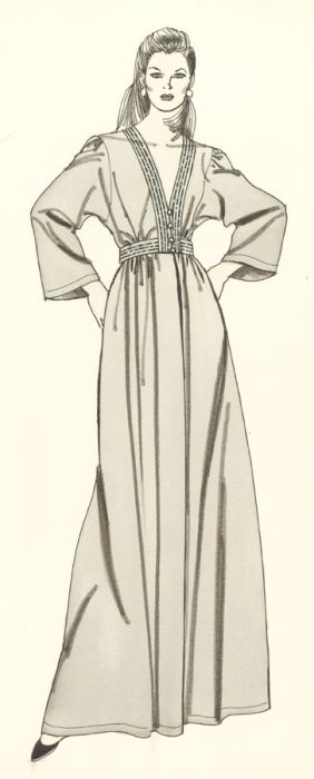 Contemporary Pen and Ink Drawing - Sleeved Dress Fashion Illustration