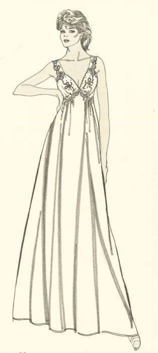 Contemporary Pen and Ink Drawing - White Dress Fashion Illustration