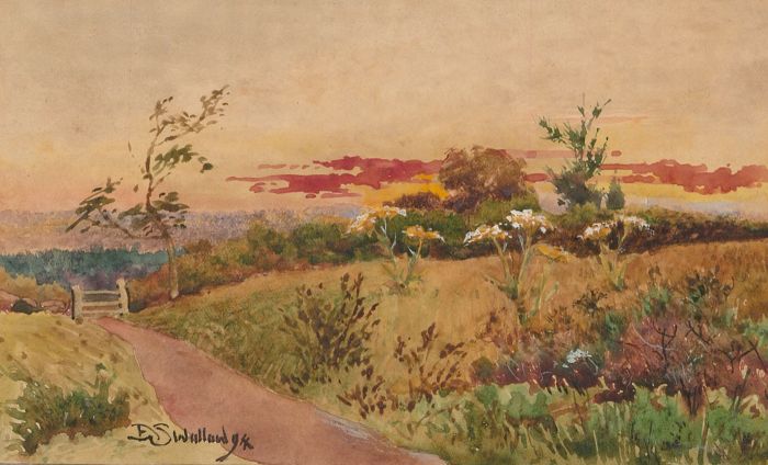 E. Swallow - Double Sided 1894 Watercolour, Surrey Heath