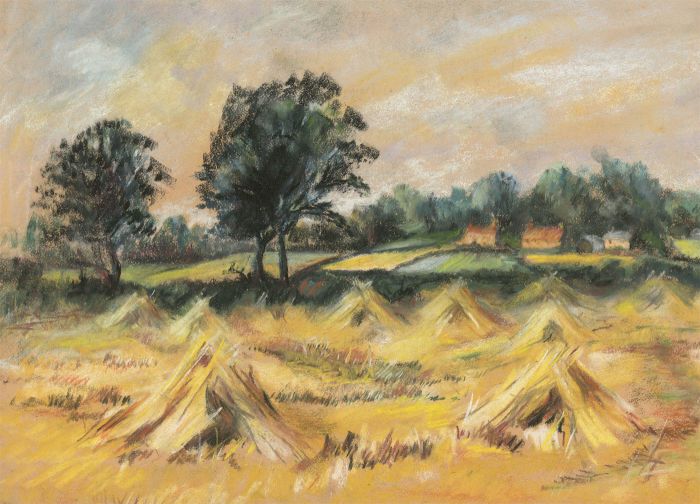 S. Dunstan - Contemporary Pastel, Hay Bales