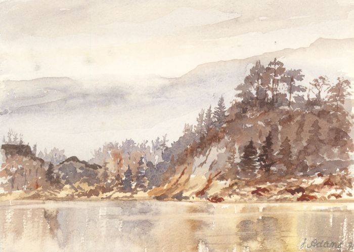 James Frank Adams (1923-2008) - 1991 Watercolour, African River Landscape