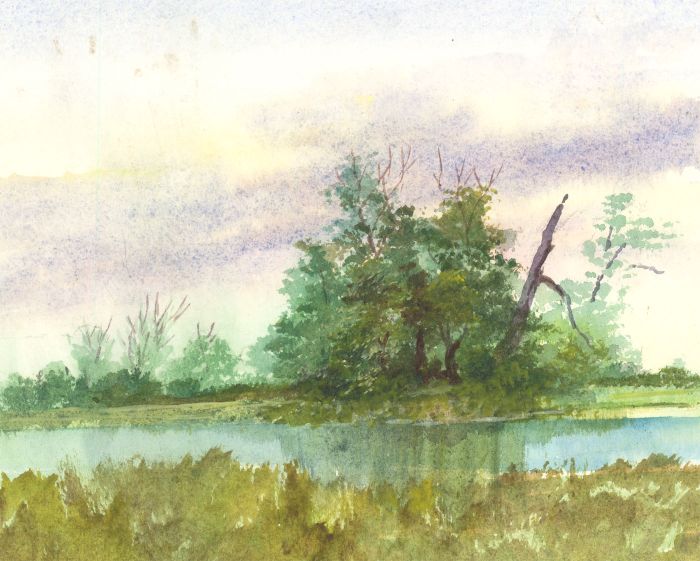 James Frank Adams (1923-2008) - Contemporary Watercolour, River Landscape