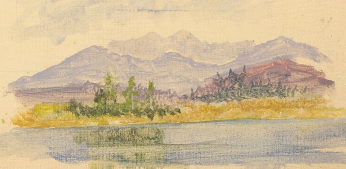 James Frank Adams (1923-2008) - Contemporary Gouache, River and Mountains