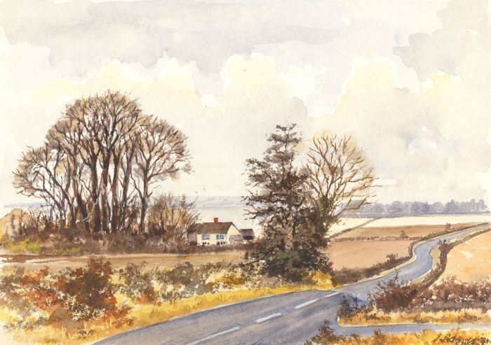 James Frank Adams (1923-2008) - 1991 Watercolour, Road Through a Landscape