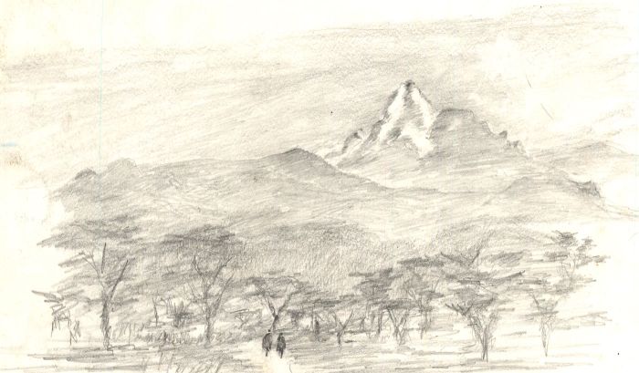 James Frank Adams (1923-2008) - Set of Two Graphite Drawings, African Landscapes