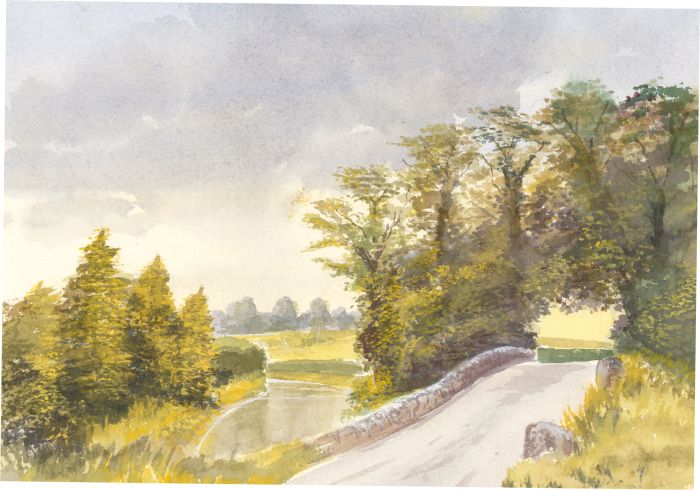 James Frank Adams (1923-2008) - Contemporary Watercolour, Bridge Over a River