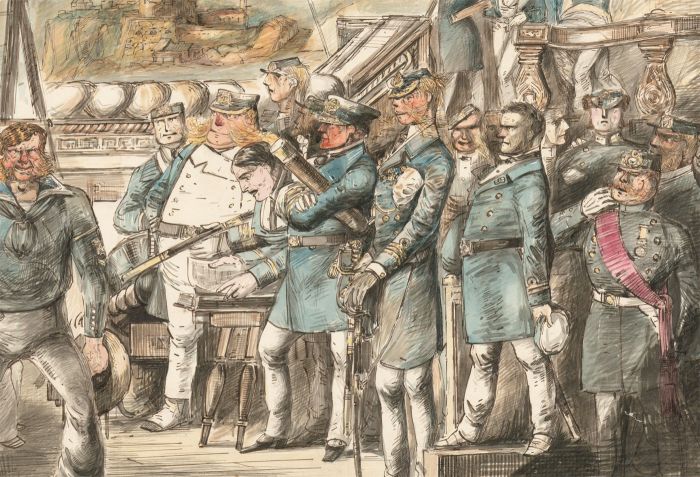 Charles William Cole - Late 19th Century Watercolour, Naval Illustration