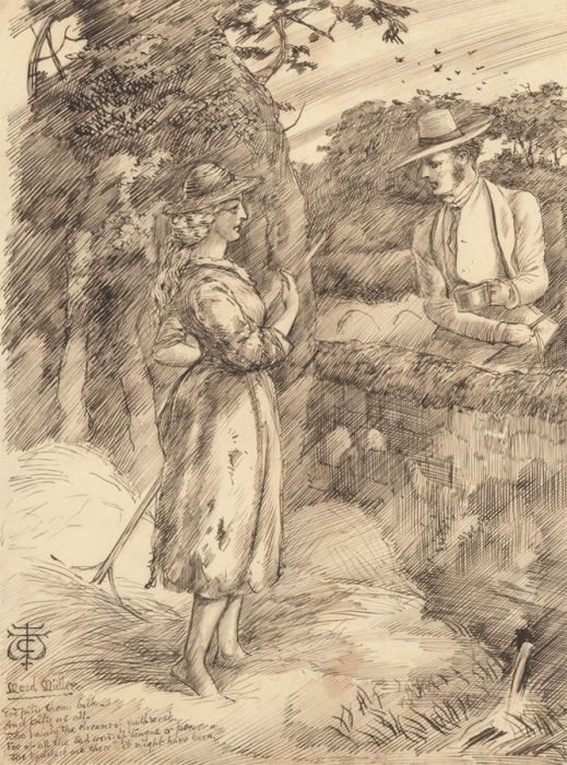 Charles William Cole - Late 19th Century Pen and Ink Drawing, Maud Mütler