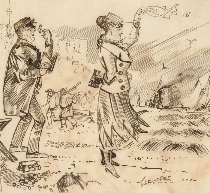 Charles William Cole - Set of Nine Late 19th Century Pen and Ink Figure Studies