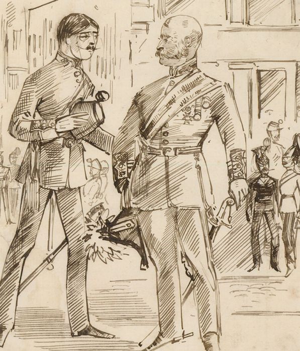 Charles William Cole - Set of Four 19th Century Pen and Ink Military Drawings