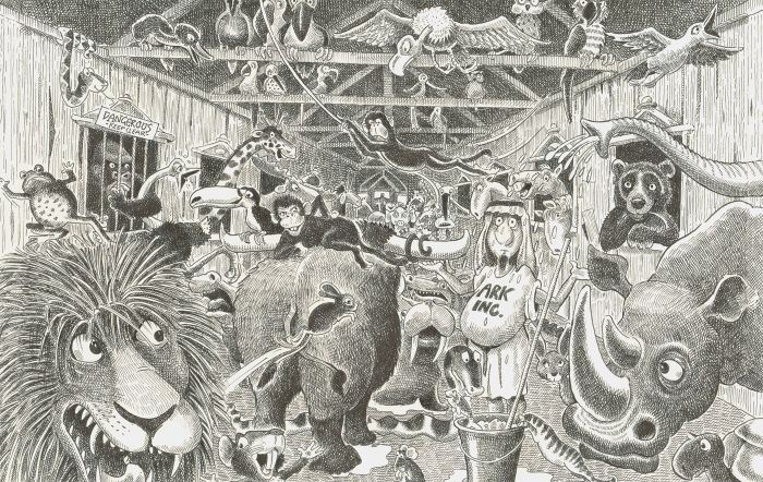 John Farman - Contemporary Pen and Ink Drawing, Noah's Ark