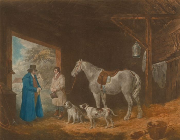 J. W.  Ward after George Morland - 1805 Aquatint, Paying the Hustler