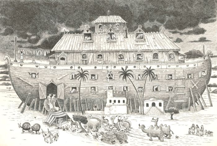 John Farman - Contemporary Pen and Ink Drawing, Noah's Ark