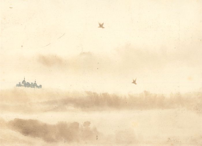 Charles William Cole - Set of Two Watercolours, Landscapes at Dawn