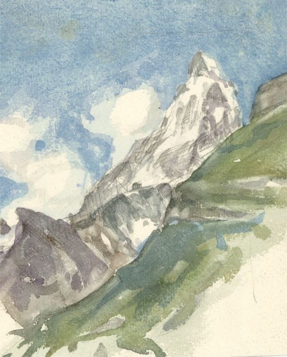 A.H. - Set of Two 19th Century Watercolours, the Breithorn and the Matterhorn