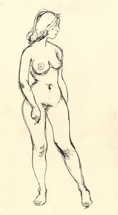 Peter Collins ARCA - Twelve c.1970s Pen and Ink Drawings, Female Poses