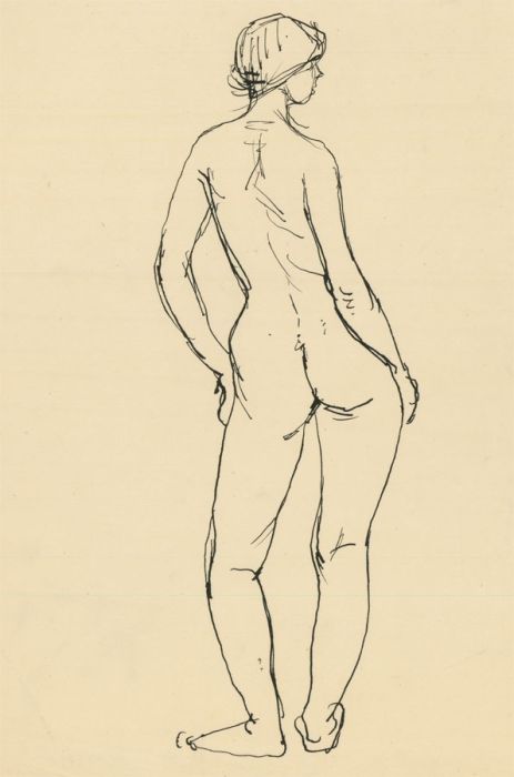 Peter Collins ARCA - Twelve c.1970s Pen and Ink Drawings, Female Shapes II