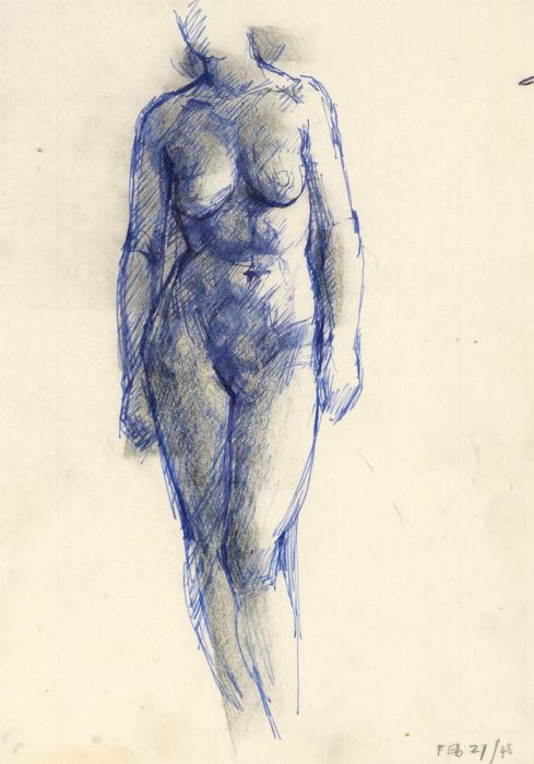 Peter Collins ARCA - Set of Twelve 1948 Pen and Ink Drawings, Nude Studies IIII
