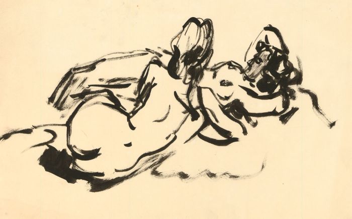 Peter Collins ARCA - Set of Twelve c.1970s India Ink, Female Studies II