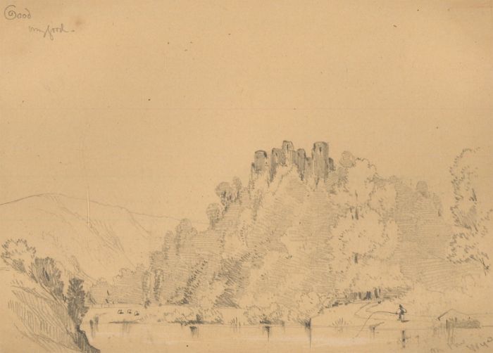 William Waterhouse -Four Mid 19th Century Graphite Drawings, Mountain Landscapes
