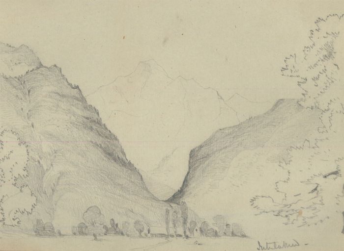 William Waterhouse - Ten Mid 19th Century Graphite Drawings, Alpine Landscapes