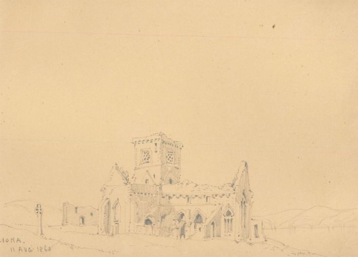 William Waterhouse - Four 1863 Graphite Drawings, Isle of Iona, Scotland