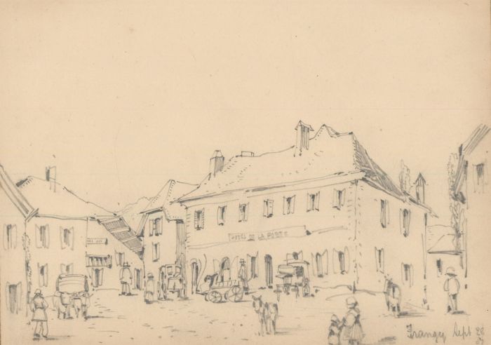 William Waterhouse - Mid 19th Century Graphite Drawing, Frangy, France