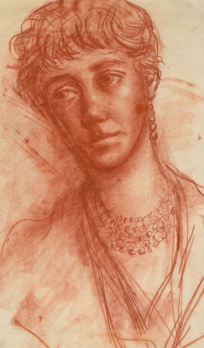 Peter Collins ARCA - c.1970s Sanguine, Portrait of  Woman