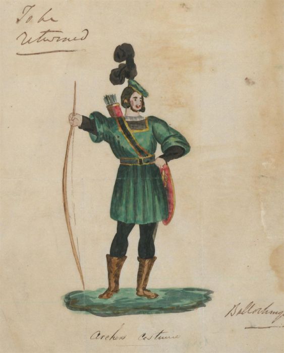19th Century Watercolour - Archer's Costume