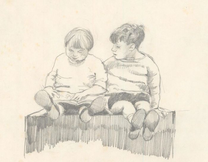 Robert Shuck - Contemporary Graphite Drawing, Study of Children