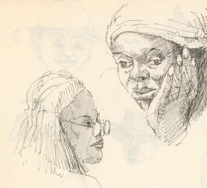 Robert Shuck - Three Contemporary Pen and Ink Drawings, Portrait Studies