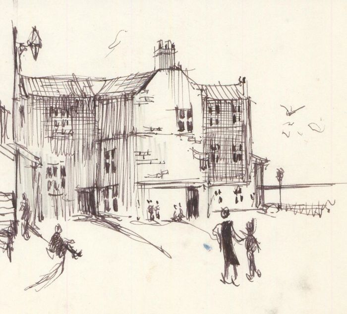 Robert Shuck - Three Contemporary Pen and Ink Drawings, Street Scenes