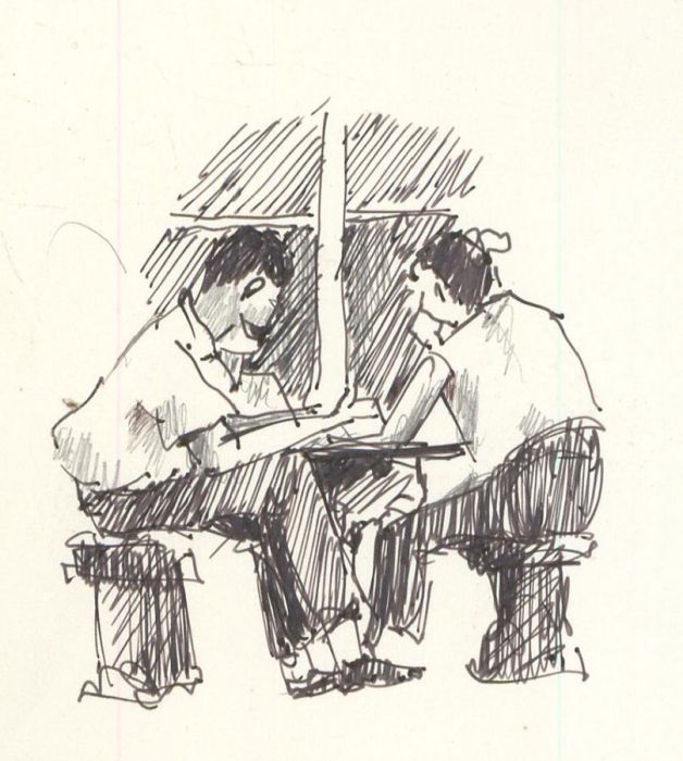 Robert Shuck - Four Contemporary Pen and Ink Drawings, Figure Studies